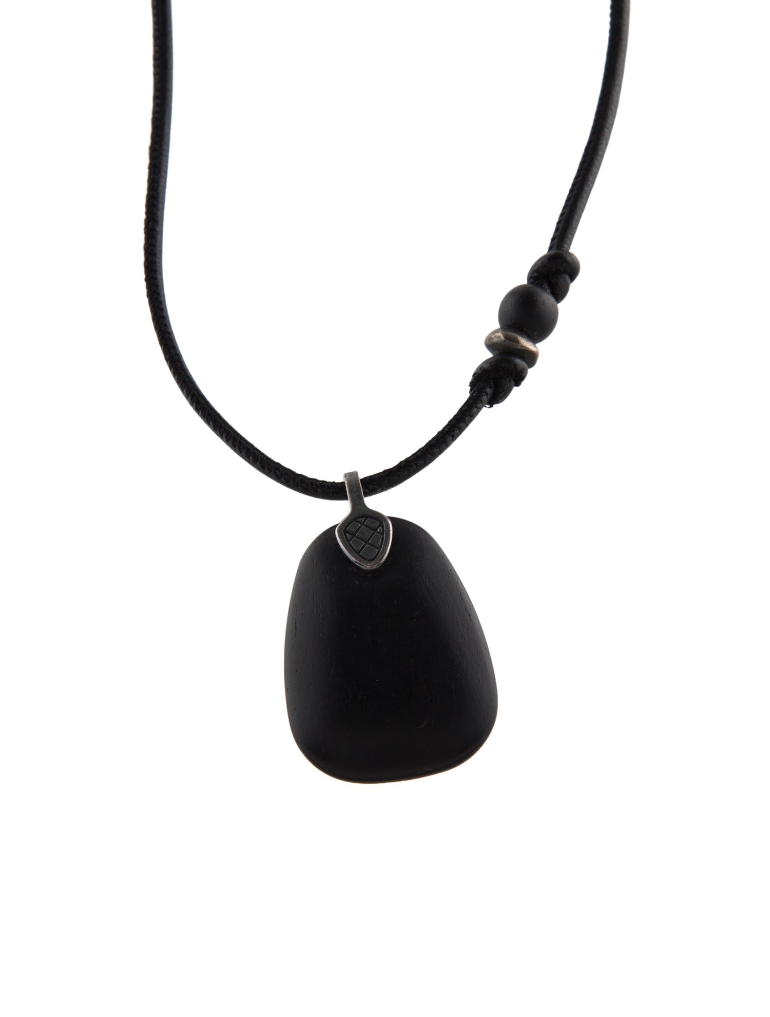 Bottega Veneta Wood & Leather Pendant Necklace