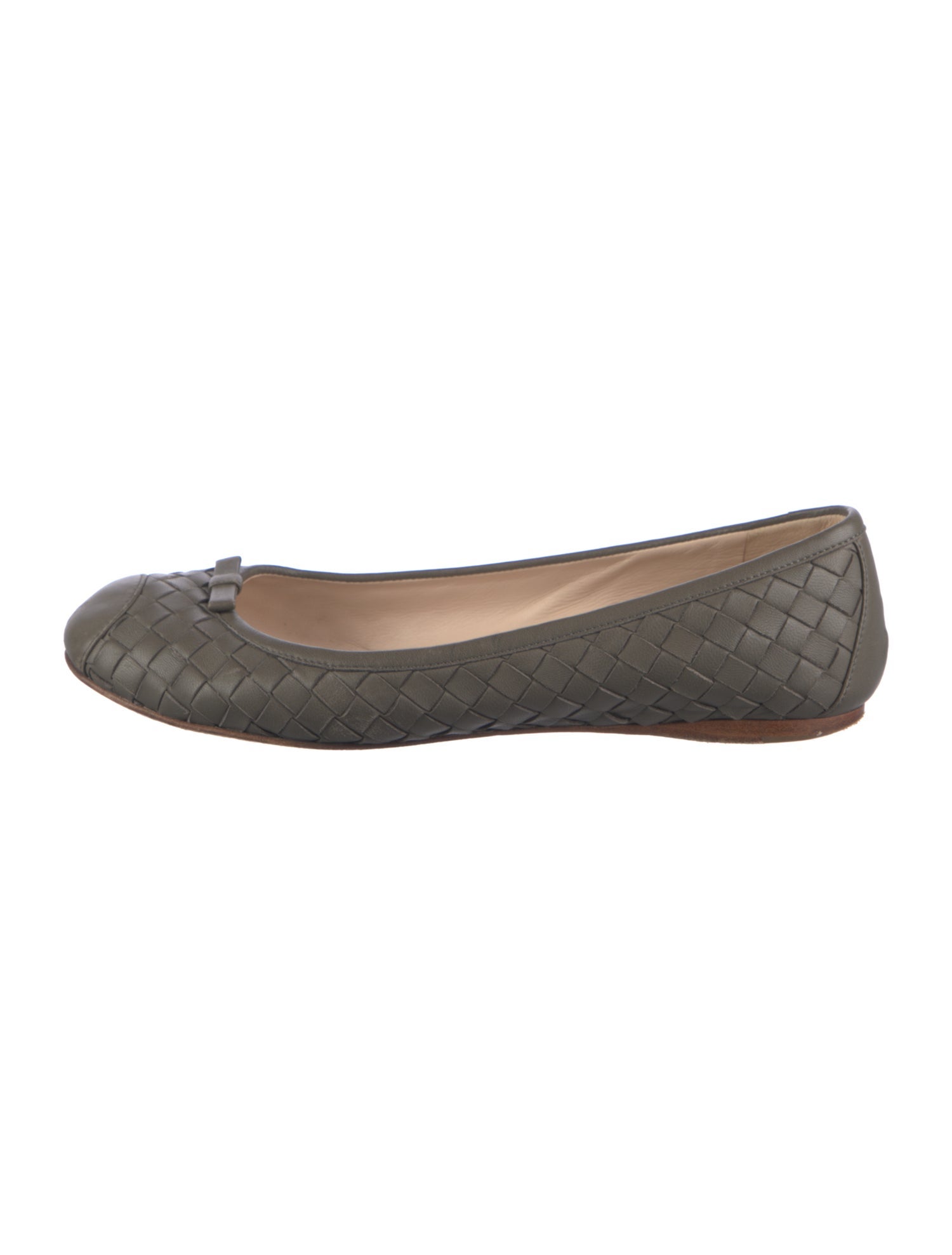 Bottega Veneta Intrecciato Weave Leather Ballet Flats