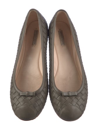 Bottega Veneta Intrecciato Weave Leather Ballet Flats