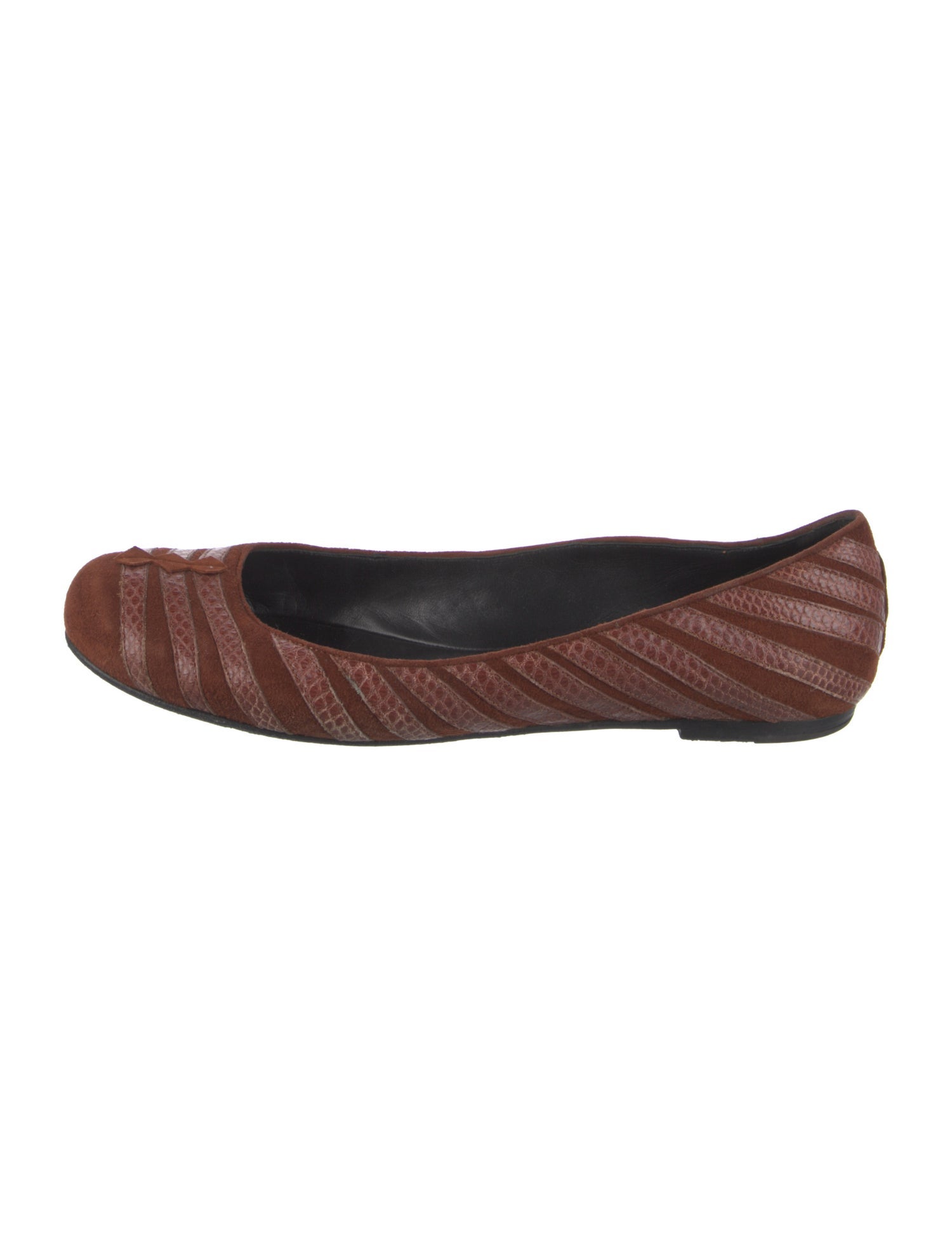 Bottega Veneta Suede Striped Ballet Flats