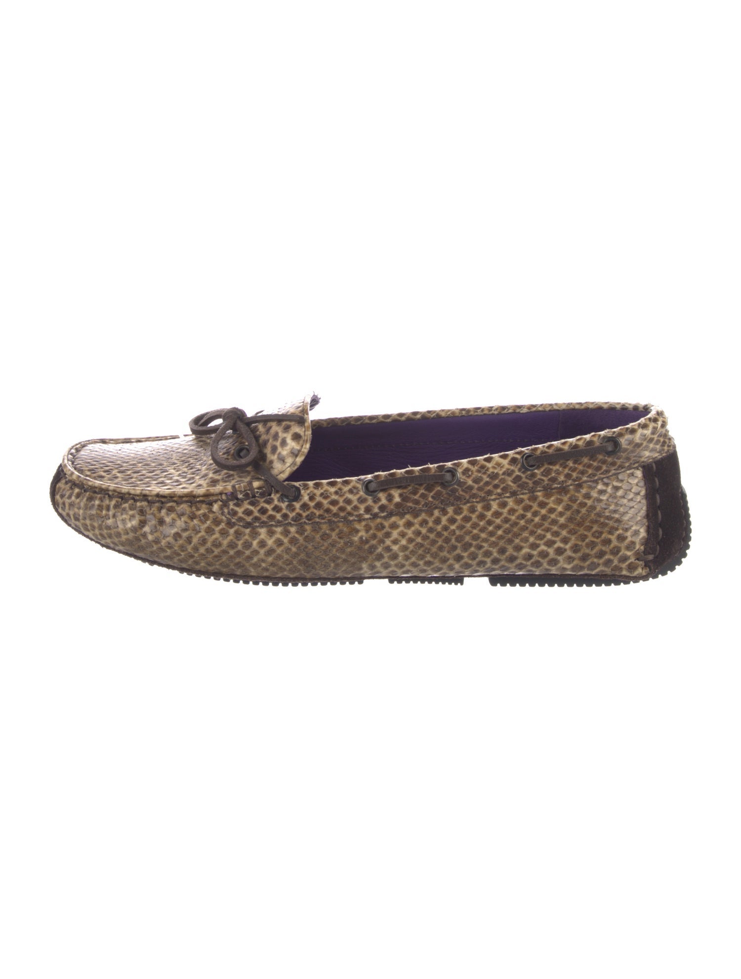 Bottega Veneta Leather Animal Print Moccasins