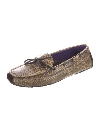 Bottega Veneta Leather Animal Print Moccasins