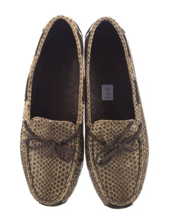 Bottega Veneta Leather Animal Print Moccasins