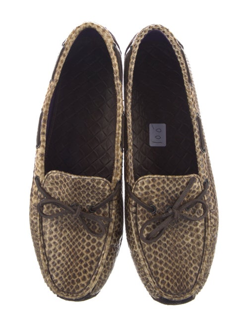 Bottega Veneta Leather Animal Print Moccasins