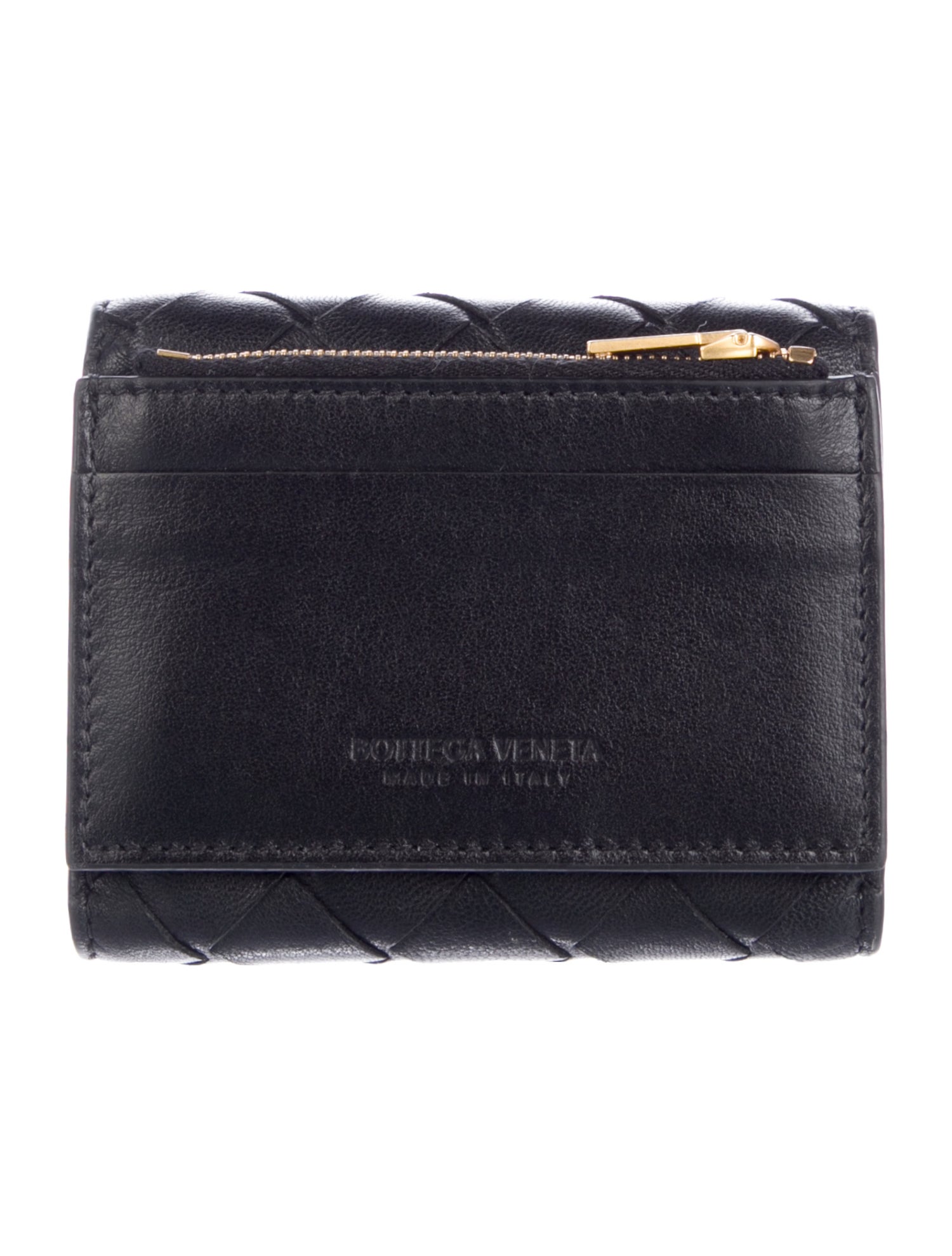 Bottega Veneta Intrecciato Weave Leather Compact Wallet