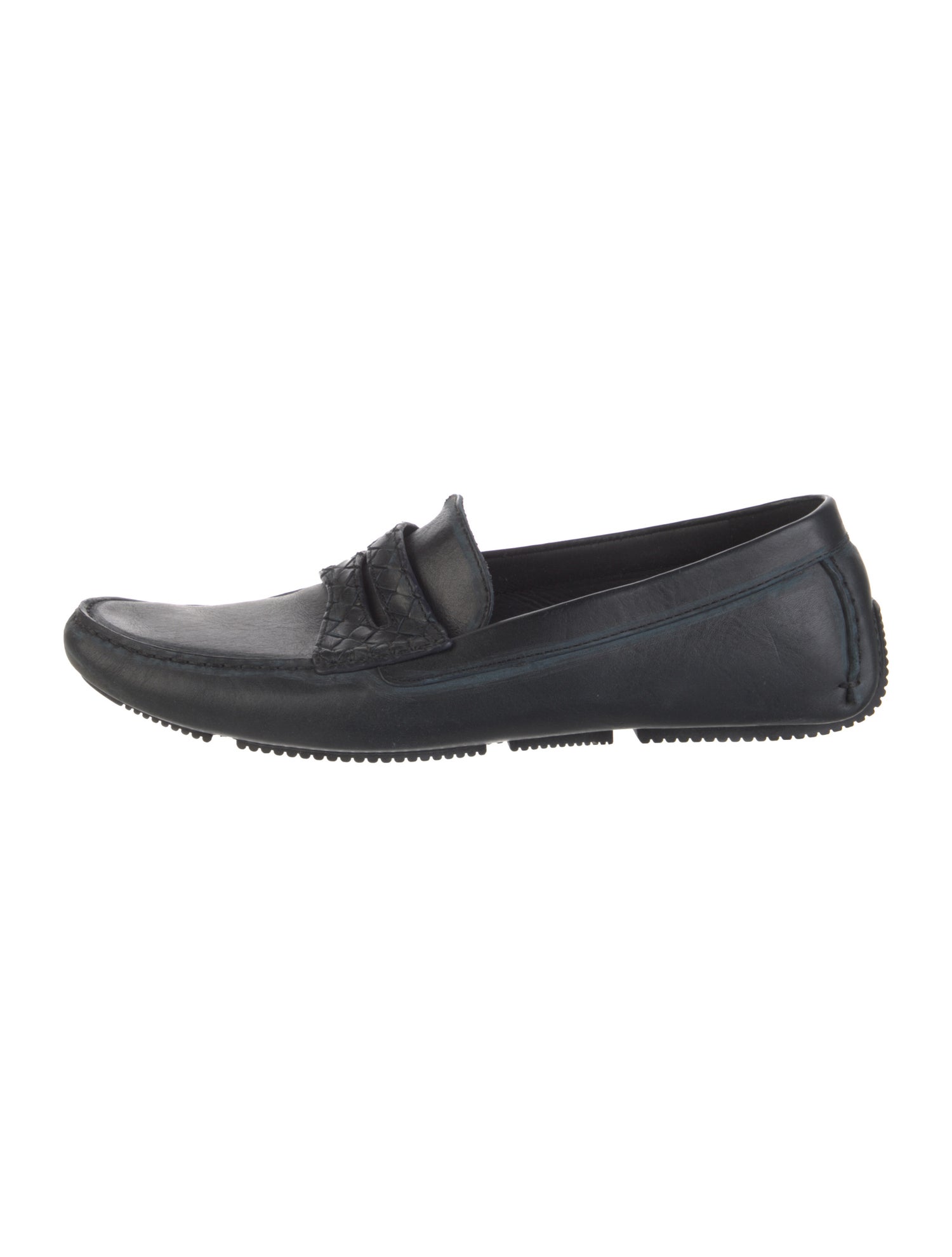 Bottega Veneta Intrecciato Weave Leather Moccasins