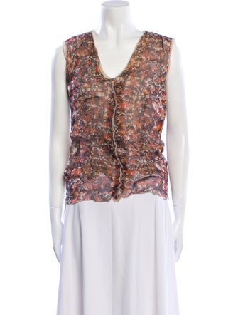 Bottega Veneta Silk Printed Blouse