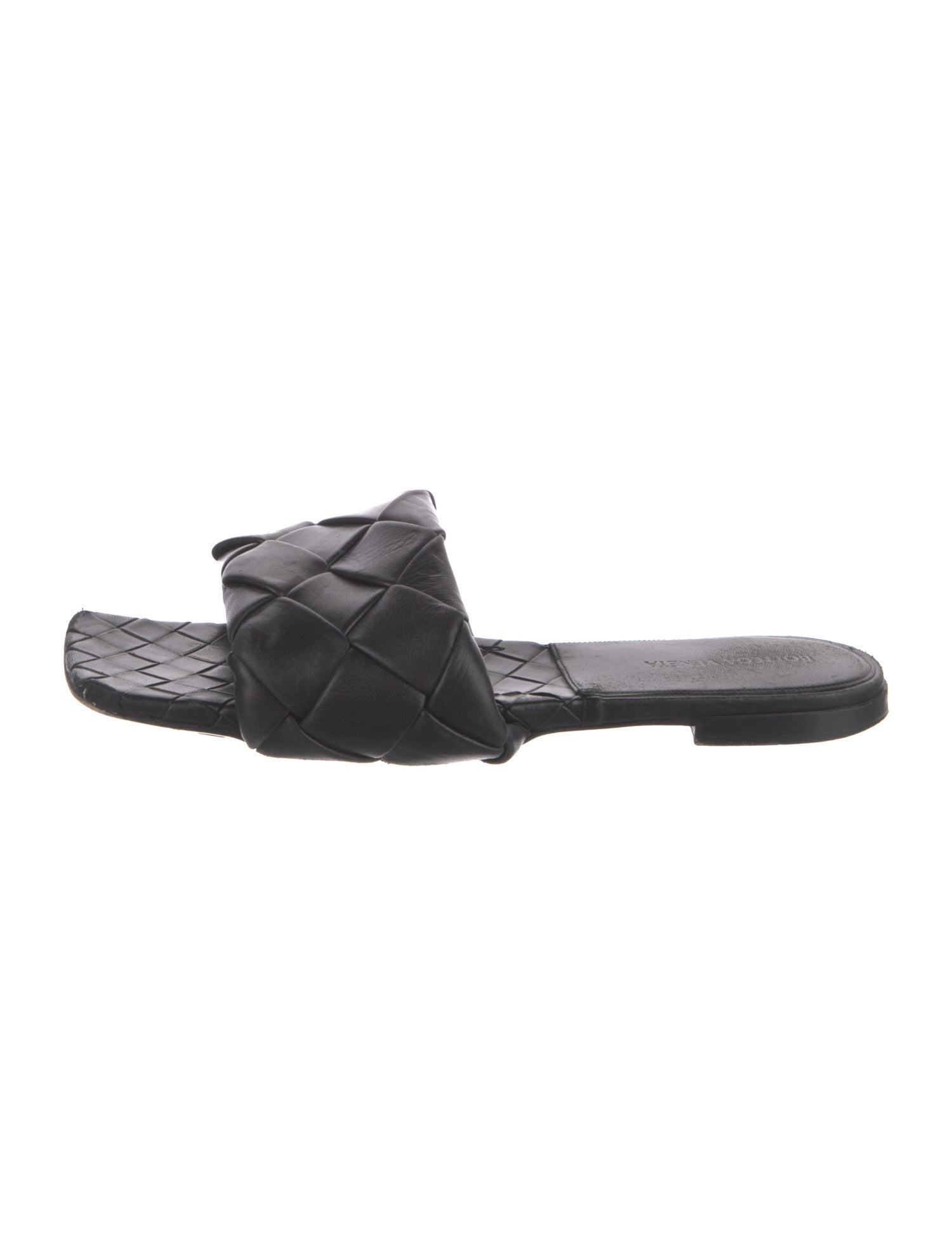 Bottega Veneta Intrecciato Weave Leather Slides