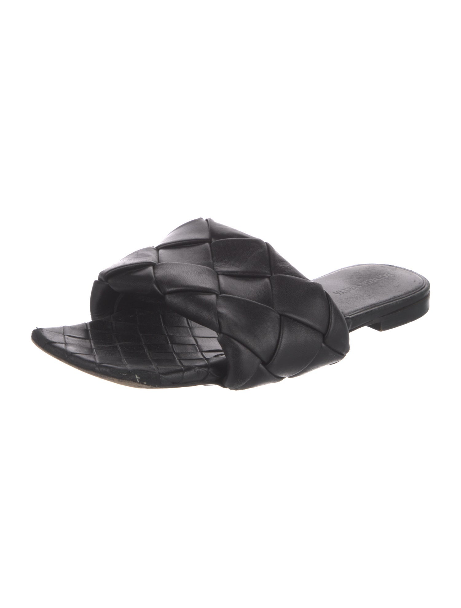 Bottega Veneta Intrecciato Weave Leather Slides