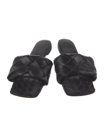 Bottega Veneta Intrecciato Weave Leather Slides