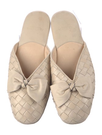 Bottega Veneta Leather Bow Accents Flats
