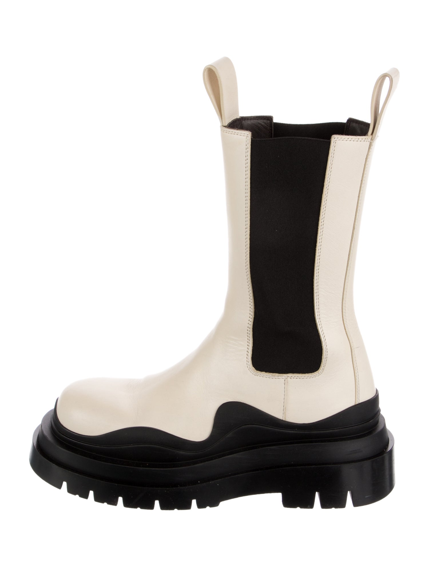 Bottega Veneta Leather Colorblock Pattern Chelsea Boots