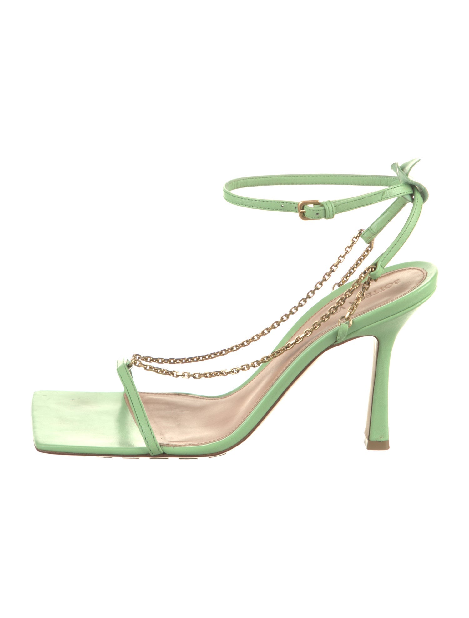 Bottega Veneta Leather Chain-Link Accents Sandals