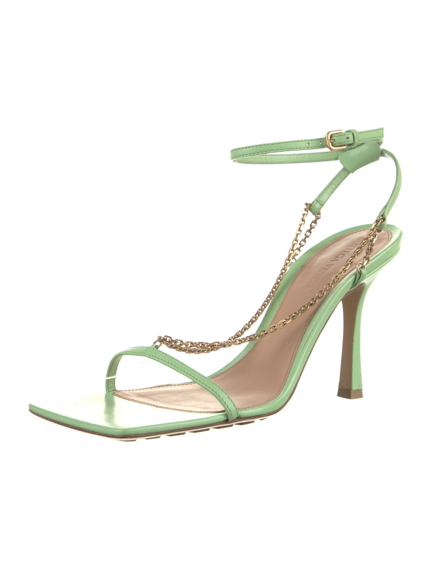 Bottega Veneta Leather Chain-Link Accents Sandals