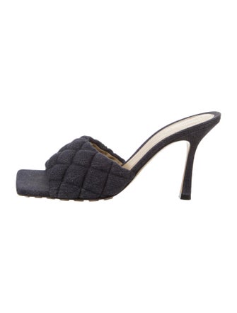 Bottega Veneta Intrecciato Weave Denim Slides