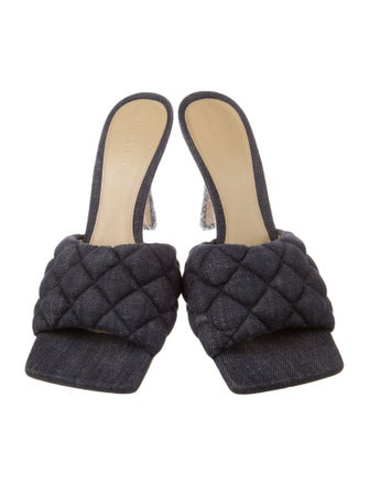 Bottega Veneta Intrecciato Weave Denim Slides