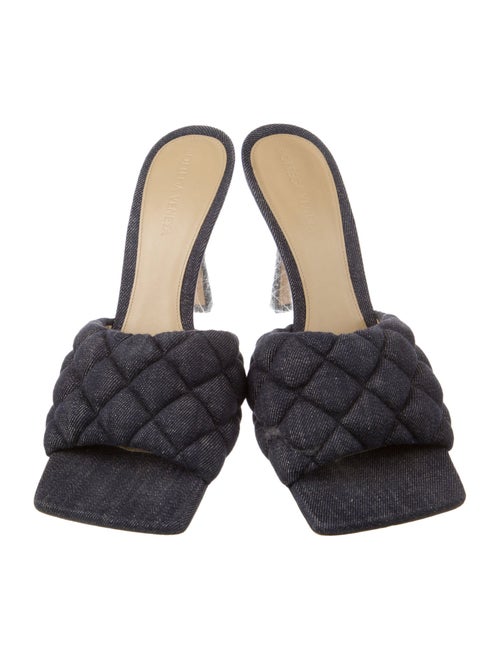 Bottega Veneta Intrecciato Weave Denim Slides