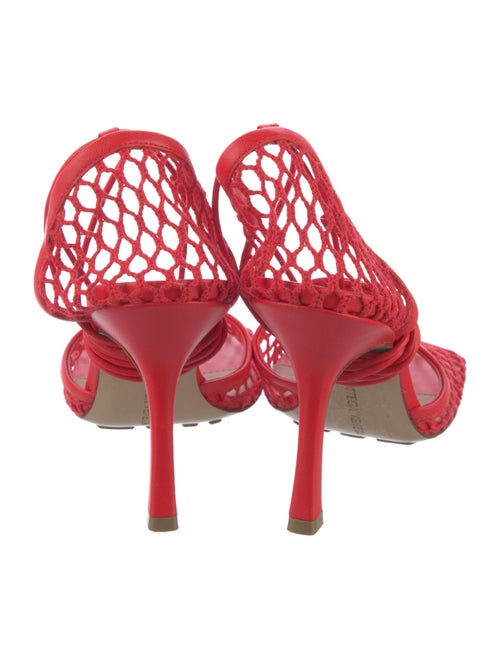 Bottega Veneta Mesh Leather Trim Embellishment Sandals