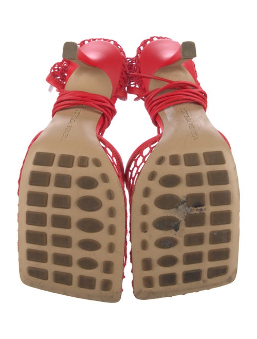 Bottega Veneta Mesh Leather Trim Embellishment Sandals