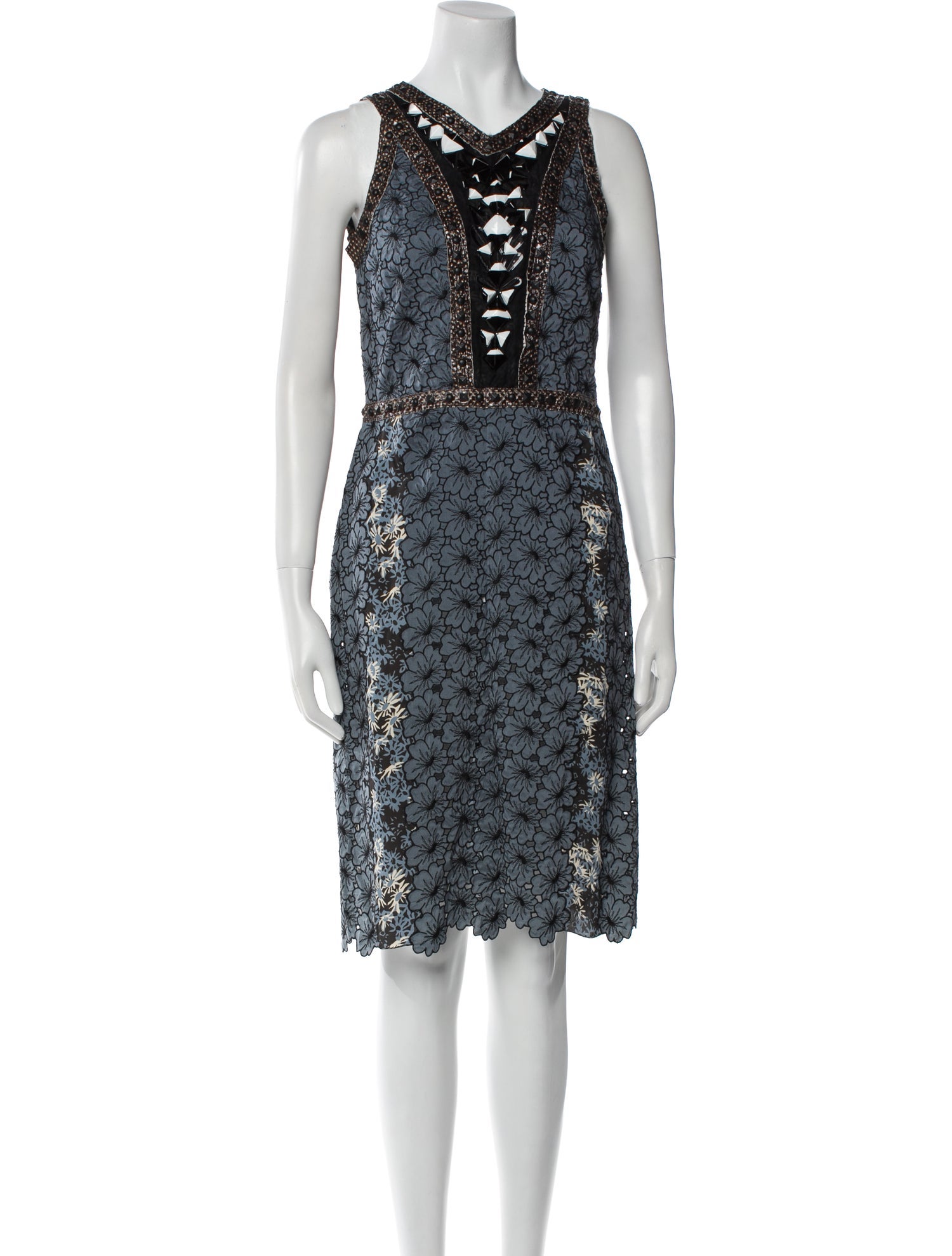 Bottega Veneta Lace Pattern Knee-Length Dress