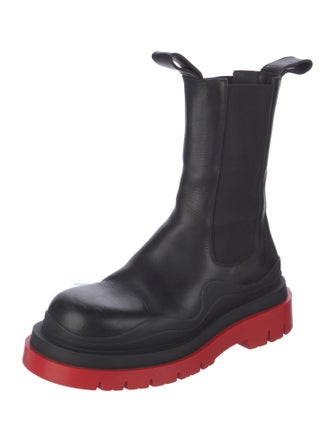 Bottega Veneta Leather Colorblock Pattern Chelsea Boots
