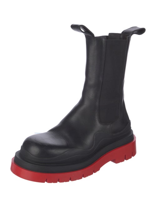 Bottega Veneta Leather Colorblock Pattern Chelsea Boots