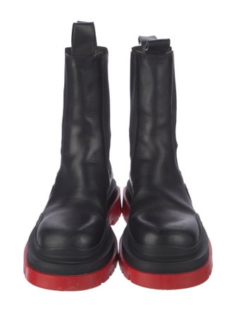 Bottega Veneta Leather Colorblock Pattern Chelsea Boots