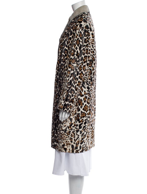 Bottega Veneta Calf Leather Animal Print Trench Coat