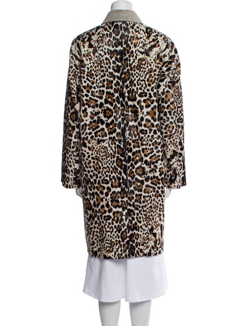 Bottega Veneta Calf Leather Animal Print Trench Coat