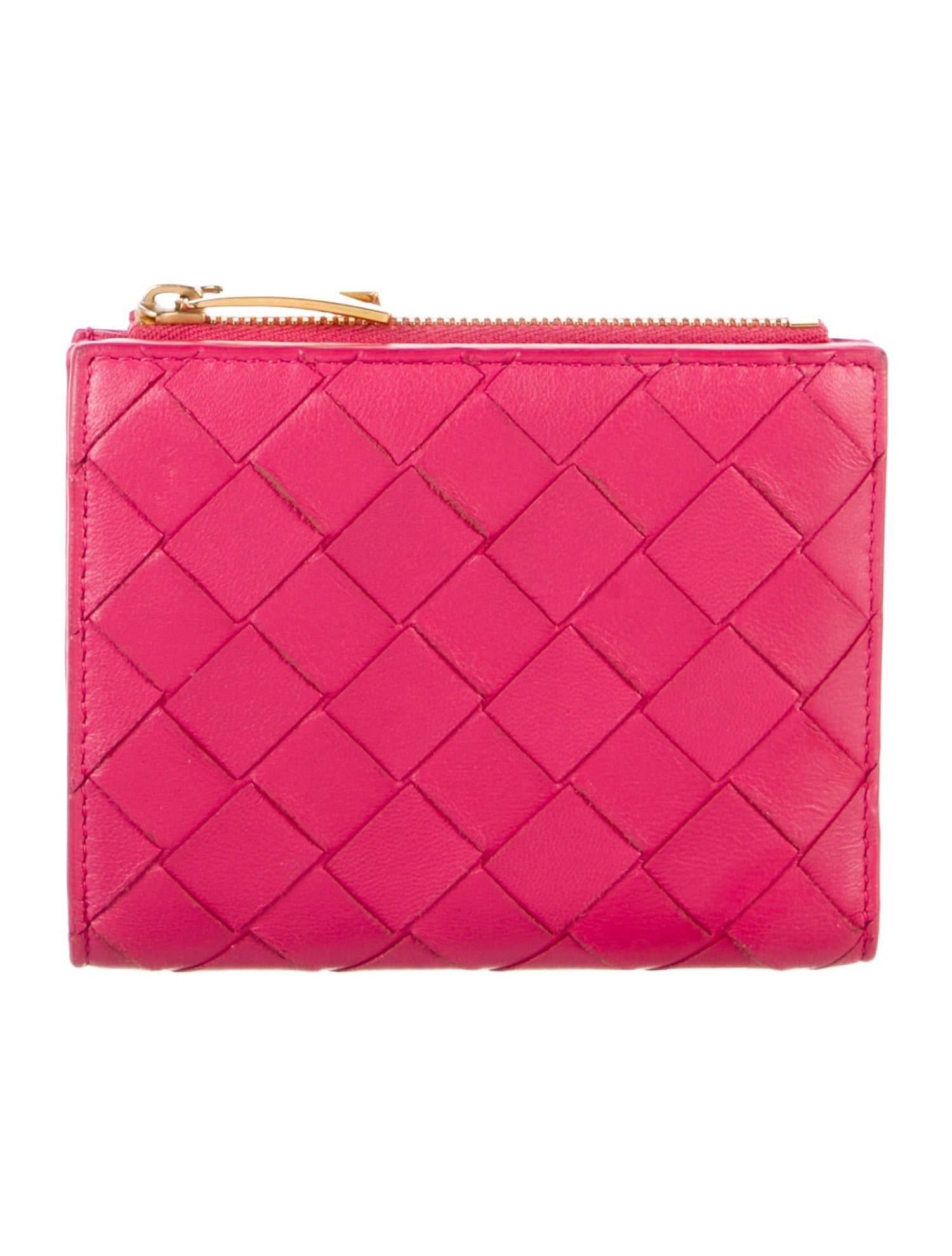 Bottega Veneta Intrecciato Weave Leather Compact Wallet