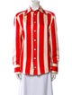 Bottega Veneta Striped Long Sleeve Button-Up Top