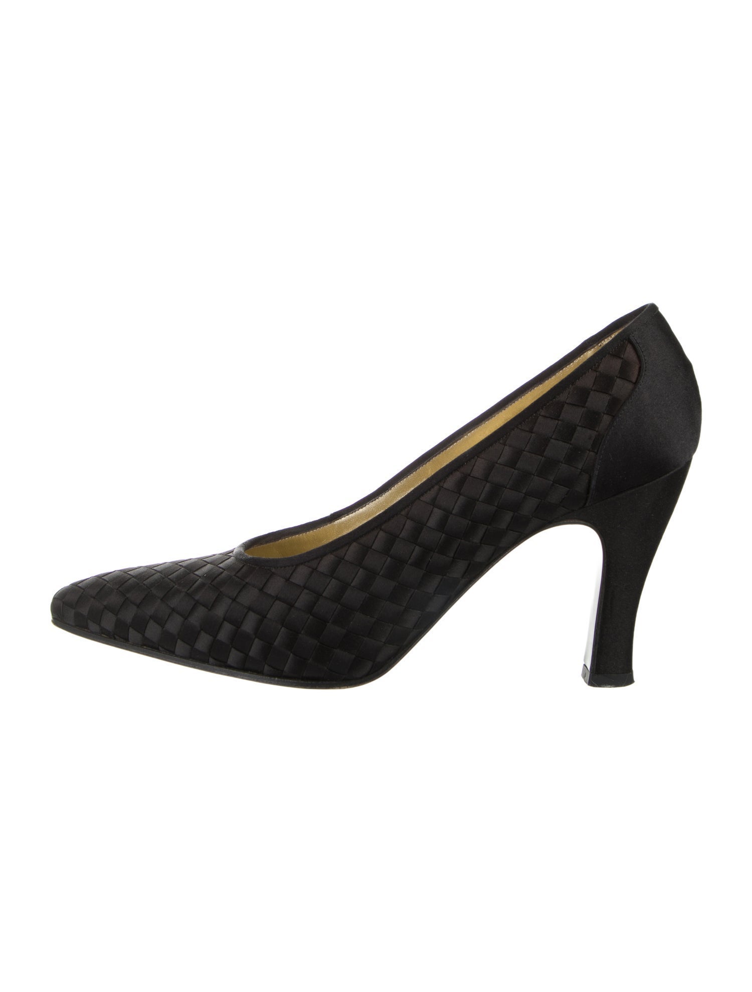 Bottega Veneta Intrecciato Weave Satin Pumps