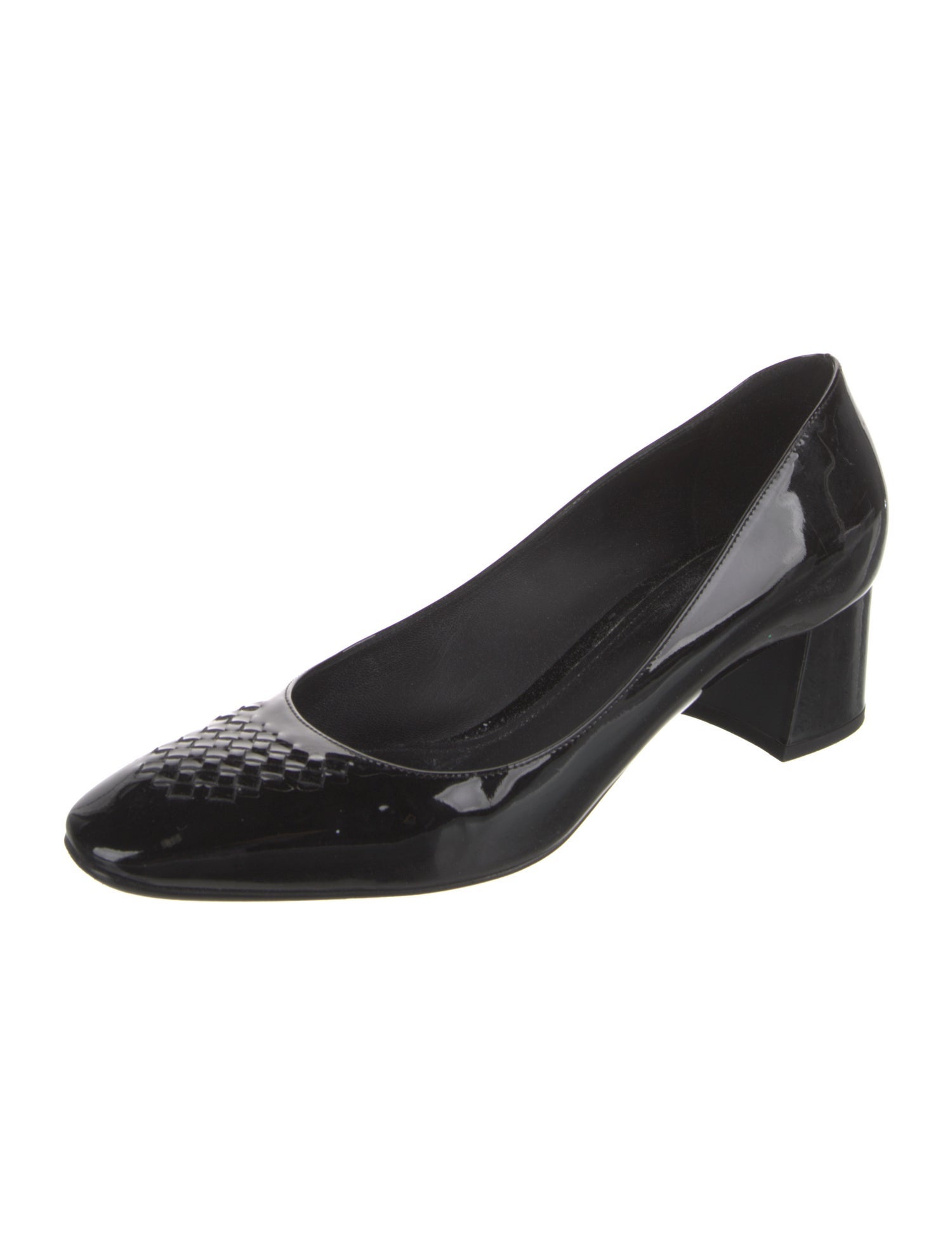 Bottega Veneta Intrecciato Weave Patent Leather Pumps