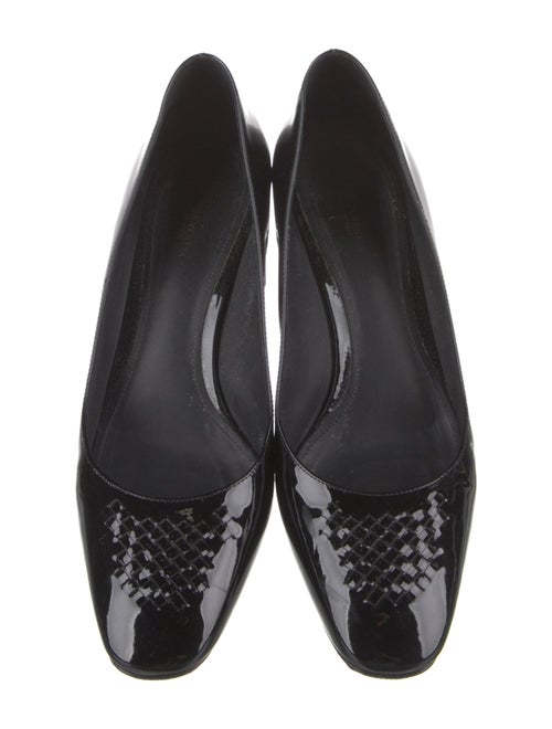 Bottega Veneta Intrecciato Weave Patent Leather Pumps