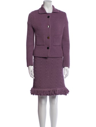 Bottega Veneta Fringe Trim Accent Skirt Set