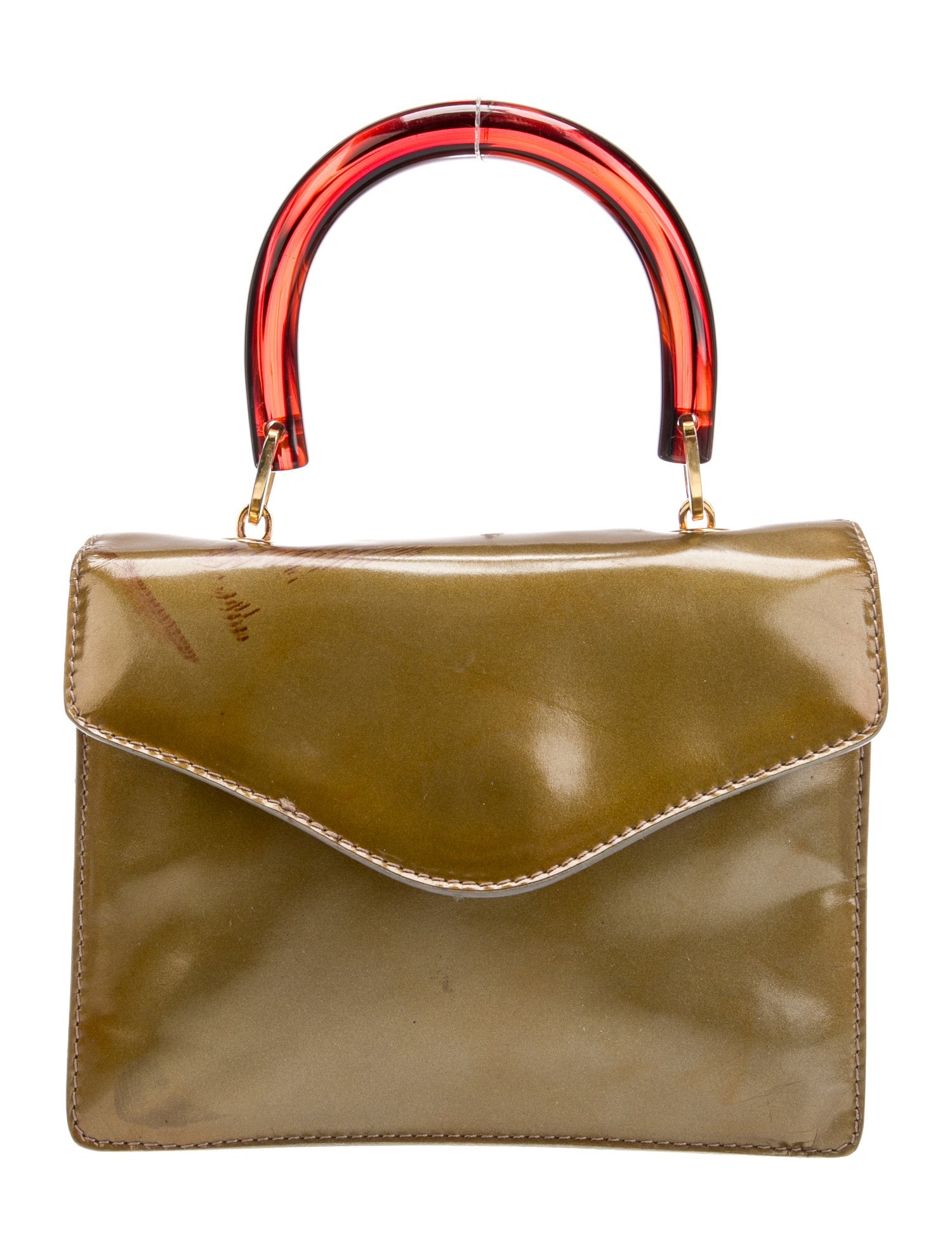 Bottega Veneta Patent Leather Top Handle Bag Vintage