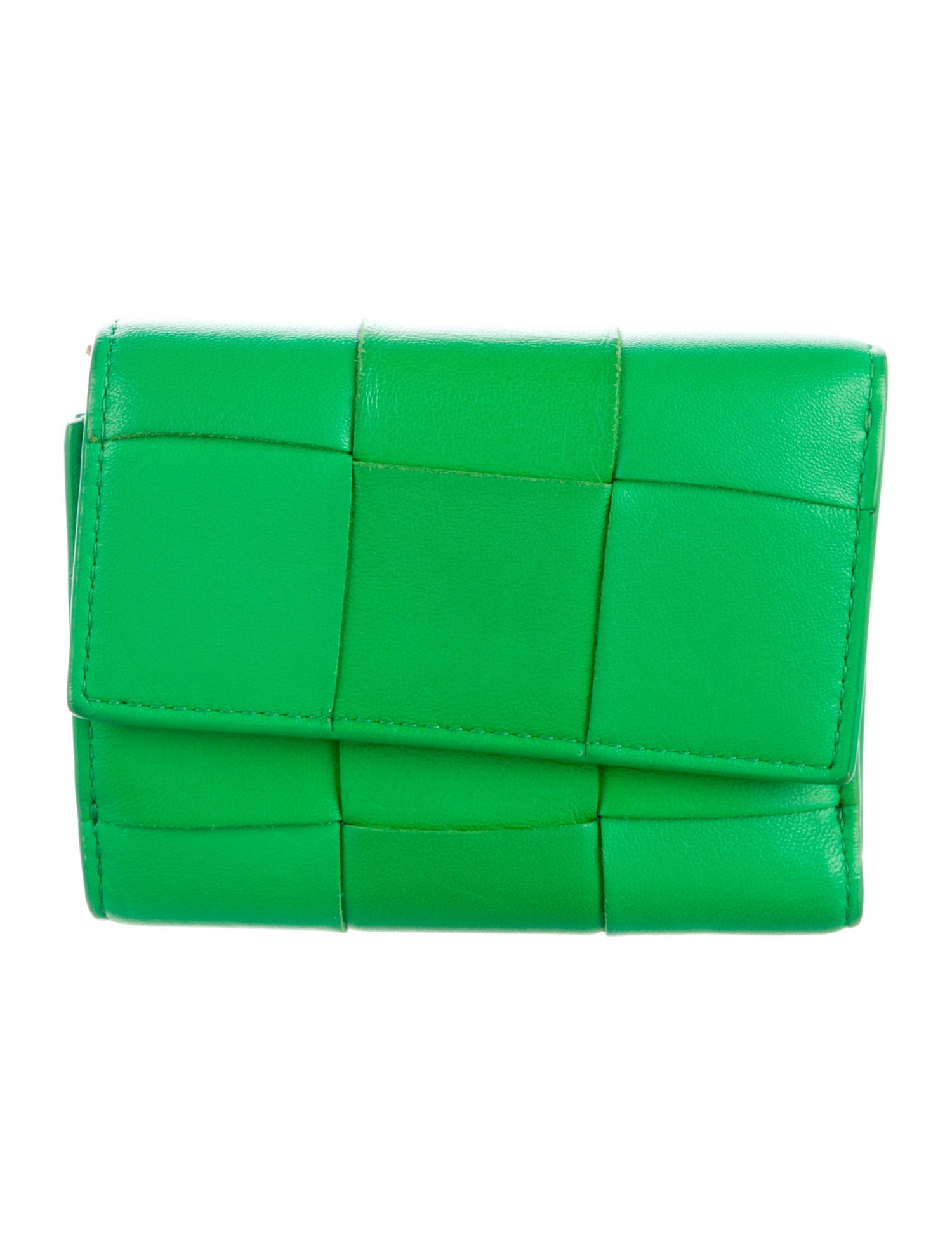 Bottega Veneta Intrecciato Weave Leather Compact Wallet