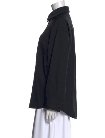 Bottega Veneta Wool Long Sleeve Button-Up Top