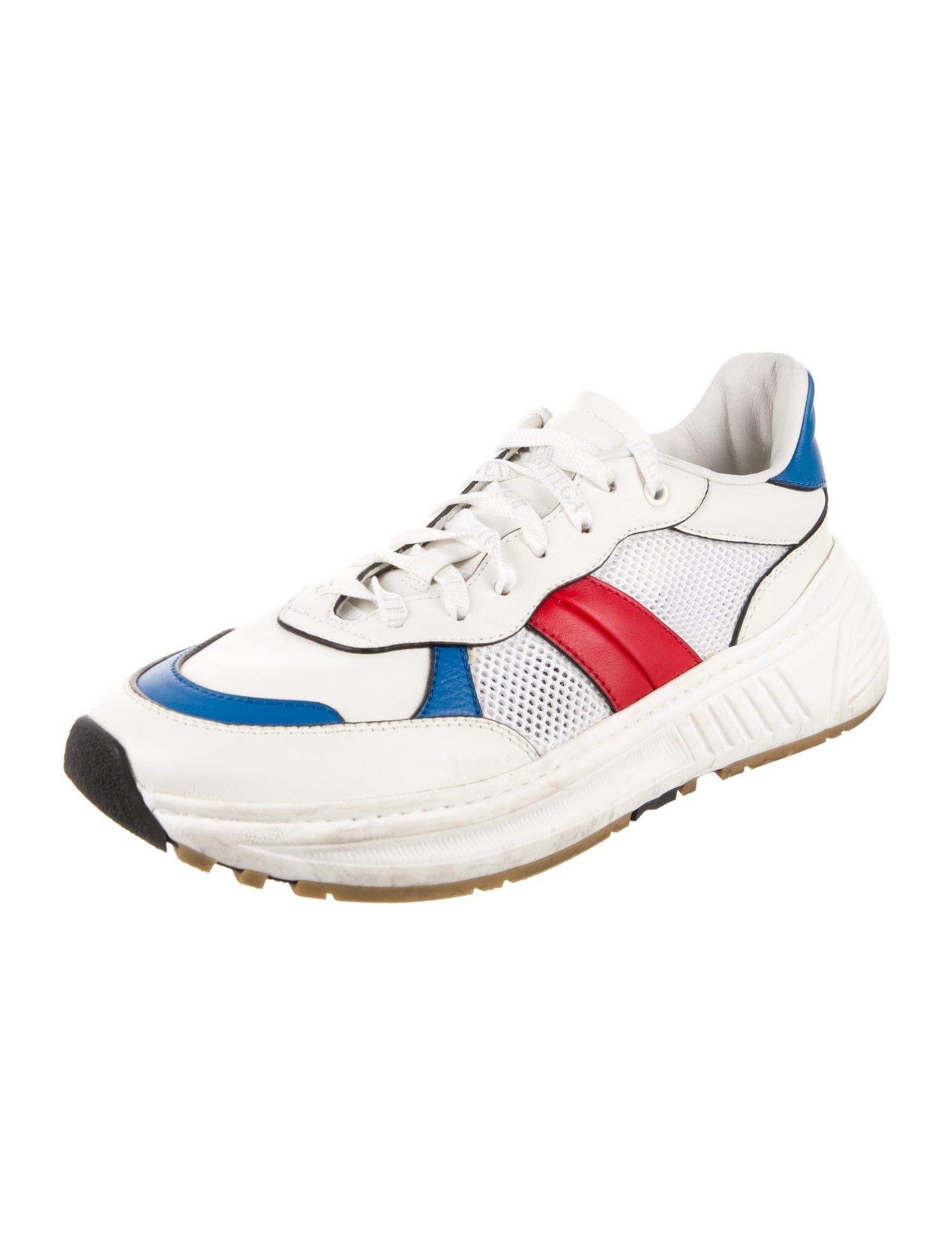 Bottega Veneta Leather Colorblock Pattern Sneakers