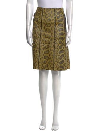 Bottega Veneta Snakeskin Knee-Length Skirt