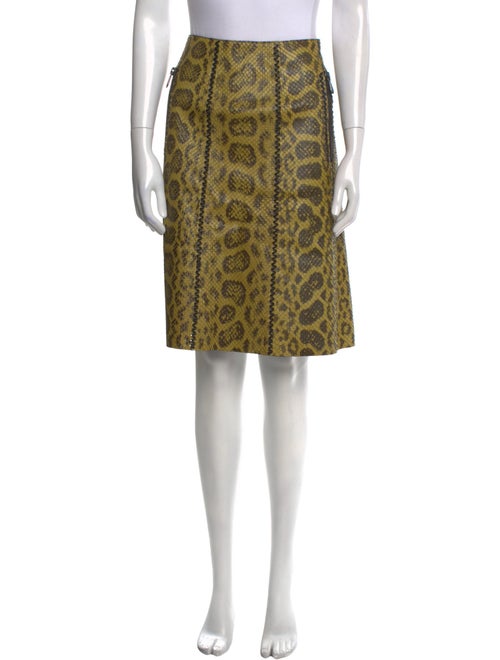 Bottega Veneta Snakeskin Knee-Length Skirt