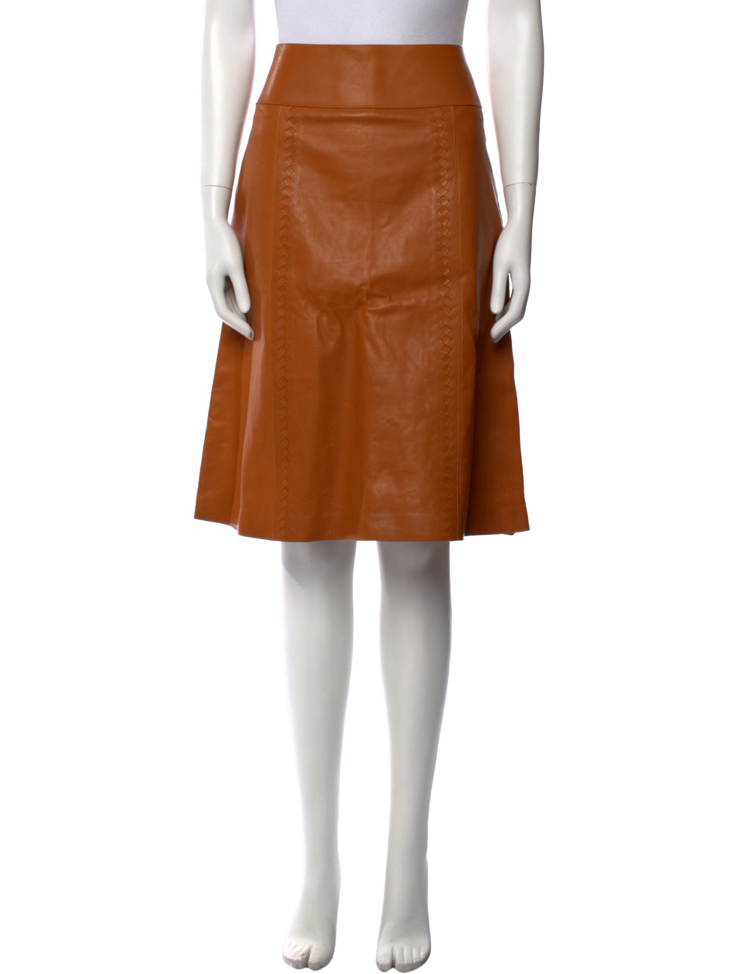 Bottega Veneta Leather Knee-Length Skirt