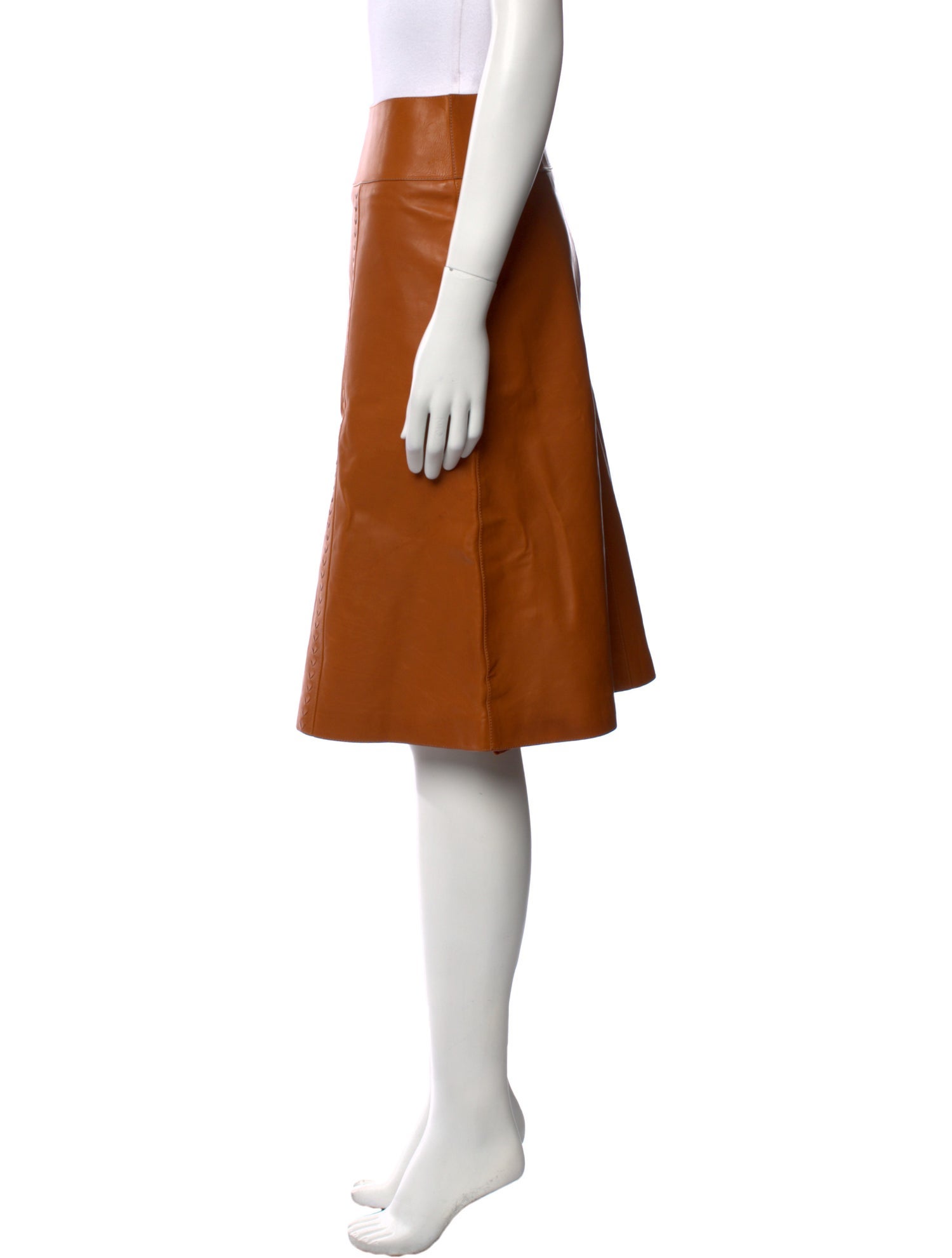 Bottega Veneta Leather Knee-Length Skirt