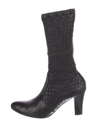 Bottega Veneta Intrecciato Weave Leather Sock Boots
