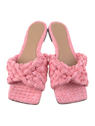 Bottega Veneta Raffia Slides