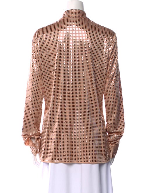 Bottega Veneta Plaid Print Long Sleeve Button-Up Top