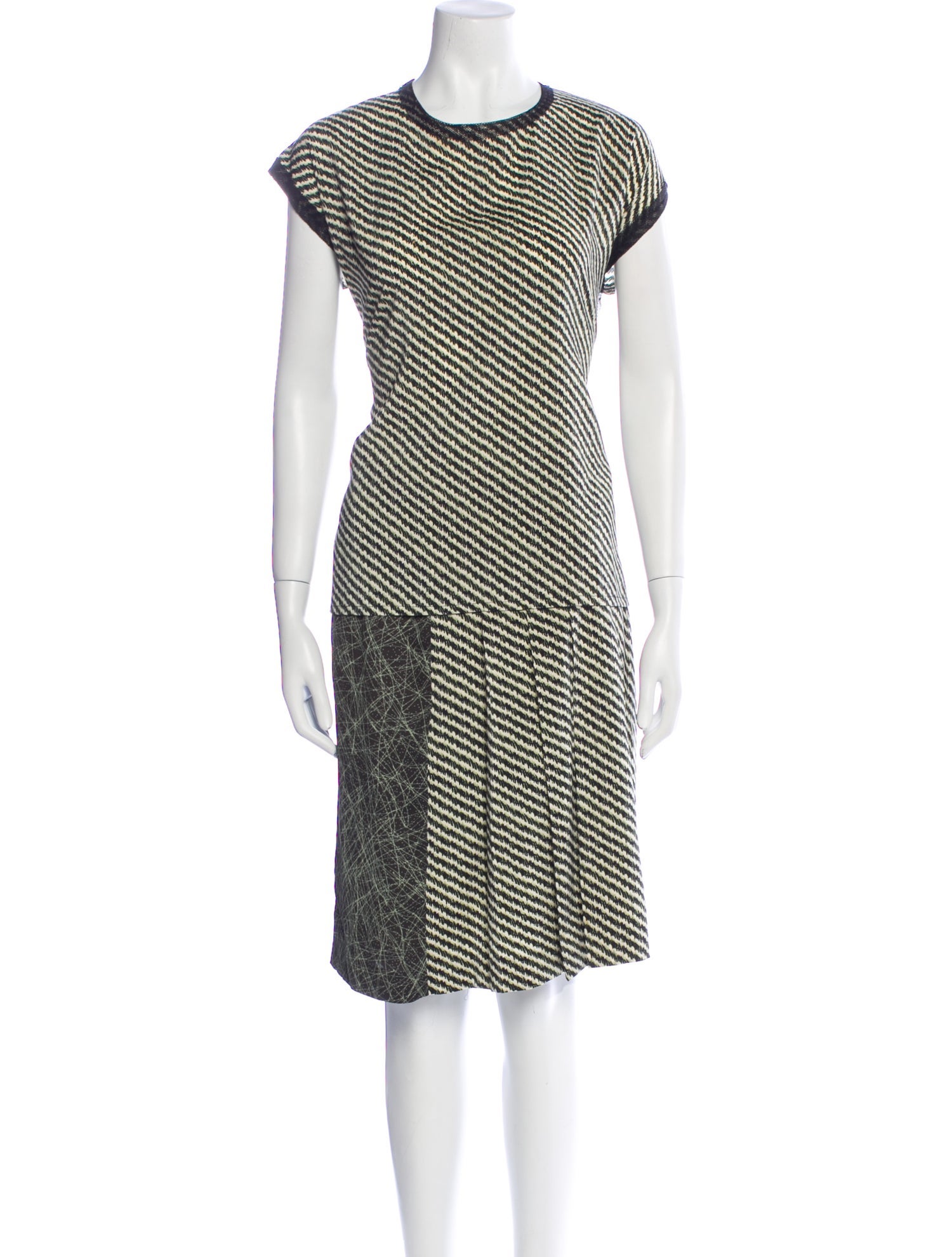 Bottega Veneta Silk Striped Skirt Set