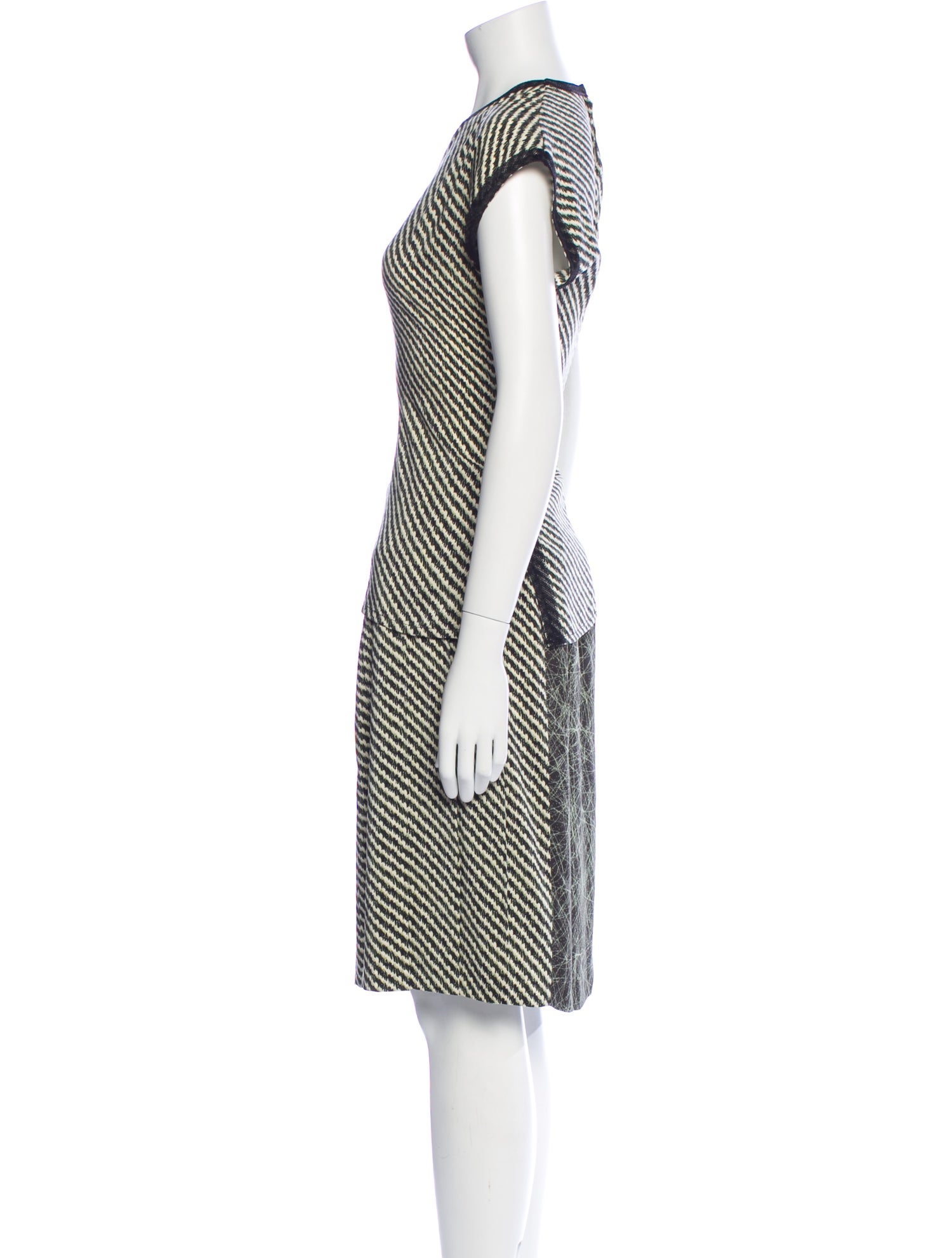 Bottega Veneta Silk Striped Skirt Set