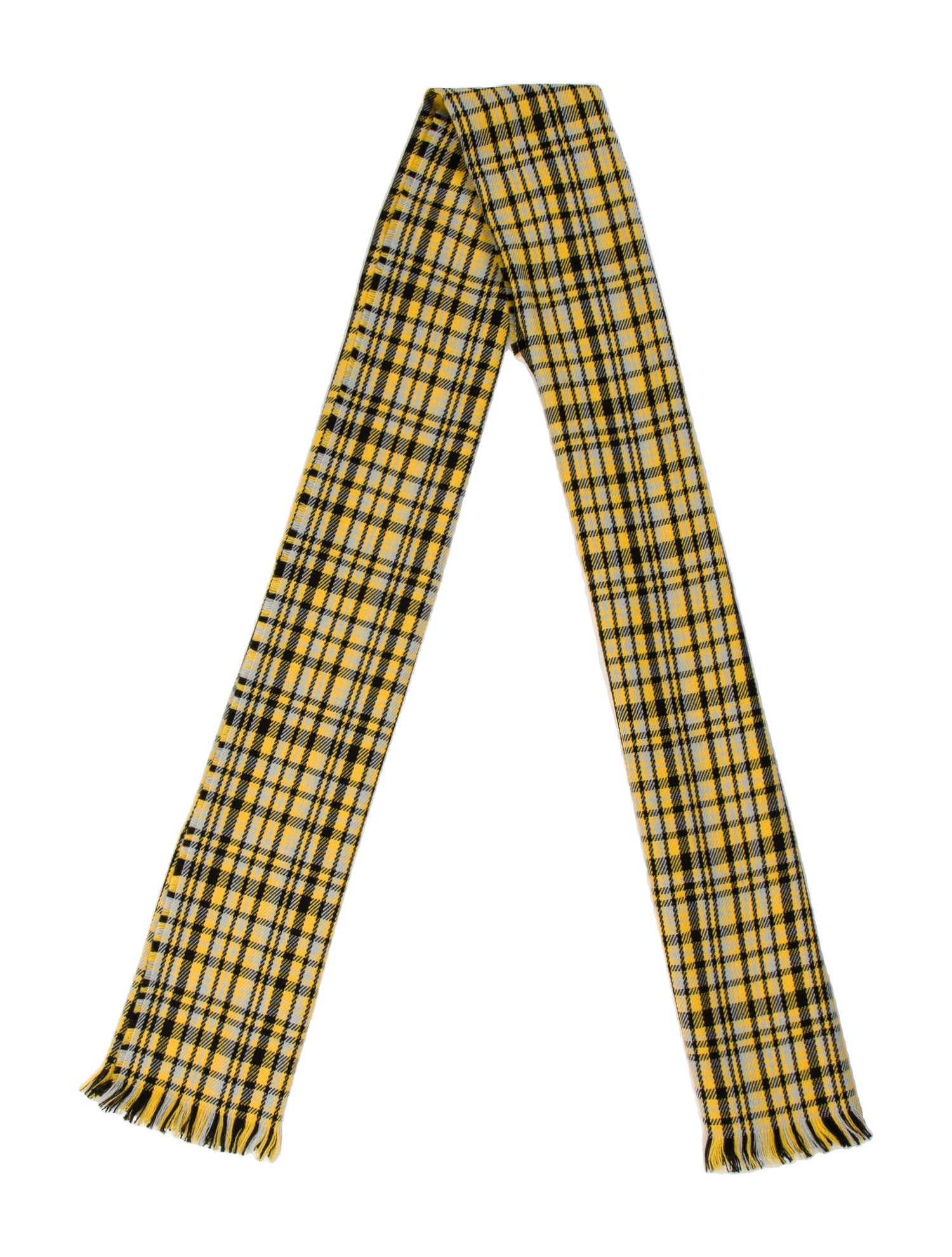Bottega Veneta Wool Plaid Print Scarf