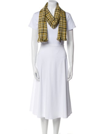 Bottega Veneta Wool Plaid Print Scarf